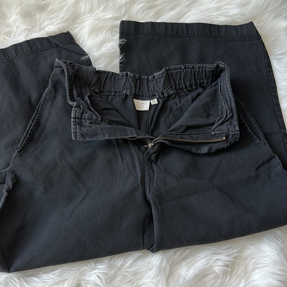 Black Wide Leg Cropped Pants - Picture 4 of 7